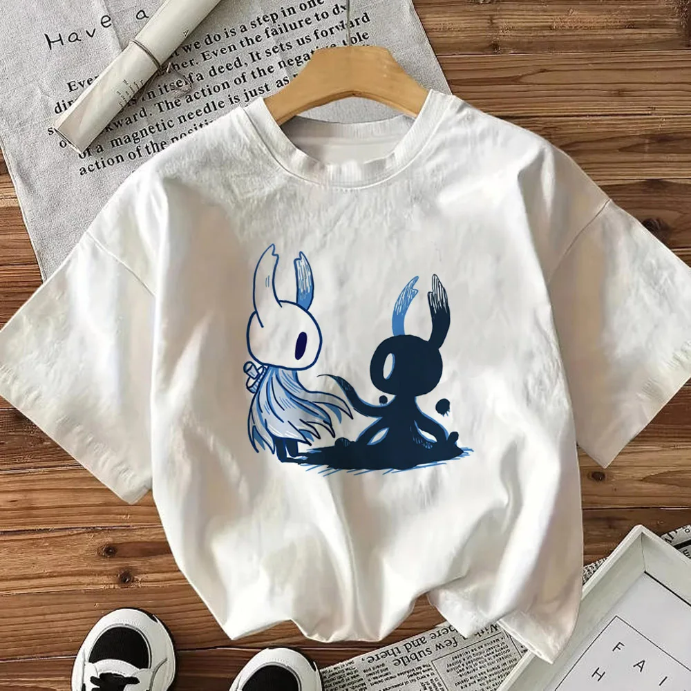Hollow Knight shirt girl party scene  cheap emo Psychedelic t shirt japan anime cheap korean fashion