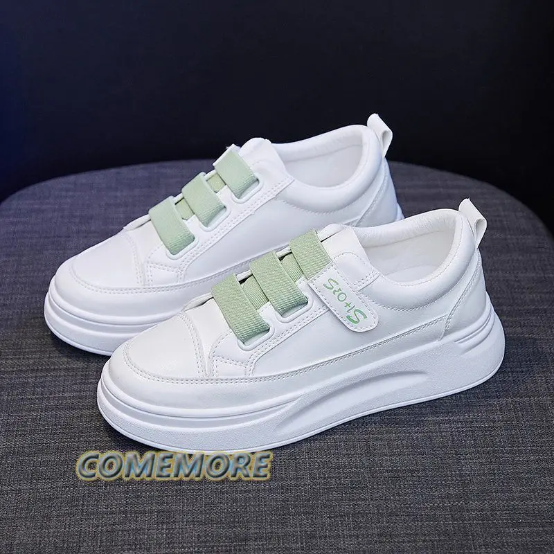 White Shoes Platform Sneakers Fashion Classics Spring Autumn Women\'s Height Increasing Chunky Sports Shoes Breathable Leisure PU