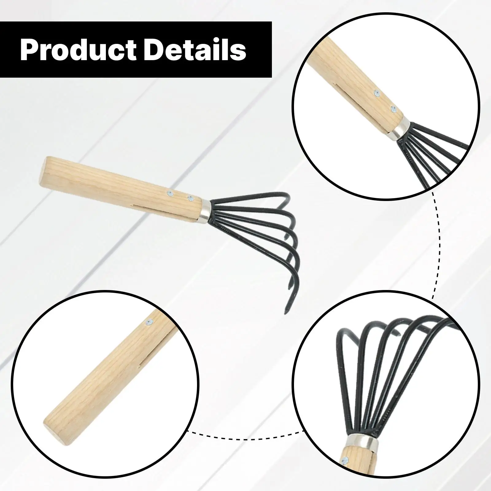 Hand Rake Versatile Clamming Rake Loosening Soil Small Short Handle Vegetable Planting Cultivator for Gardening Claw Soil Tiller