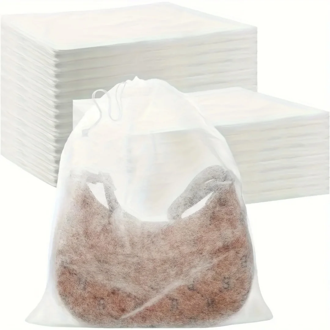 Non-Woven Drawstring Dust Bags, Shoe Storage Pouch, Breathable Travel Organizer for Sneakers, Handbag & Home Use