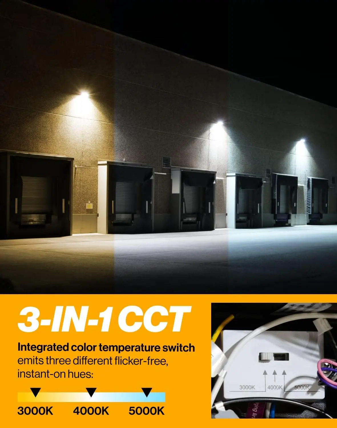 Outdoor Industrial impermeável LED Wall Pack, Iluminação solar, Segurança de grau comercial, 6 Pack, 80W