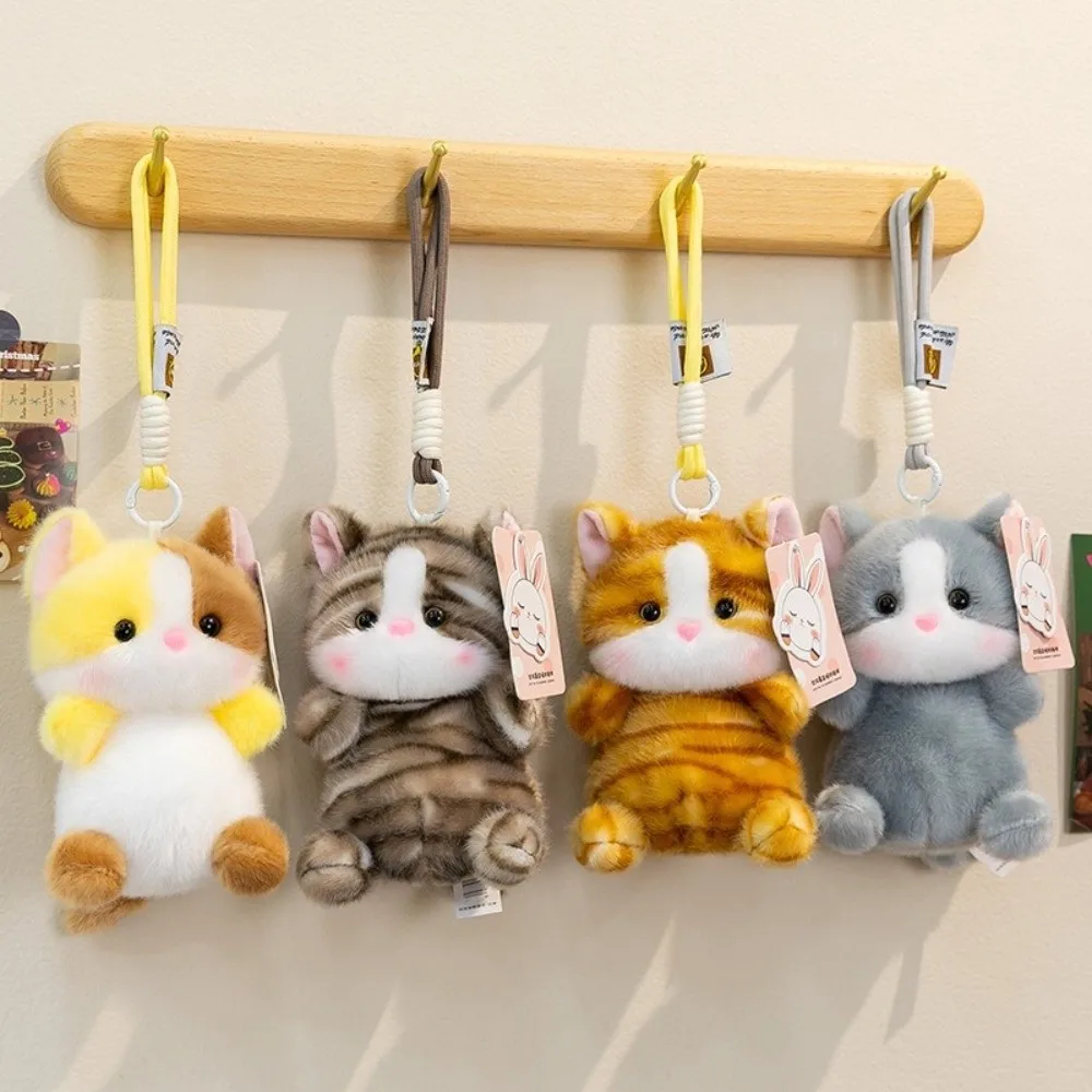 Cute Stuffed Kitten Keychain 15cm Plush Bag Pendant Super Soft Mini Fluffy Bag Charm for Bag Decoration