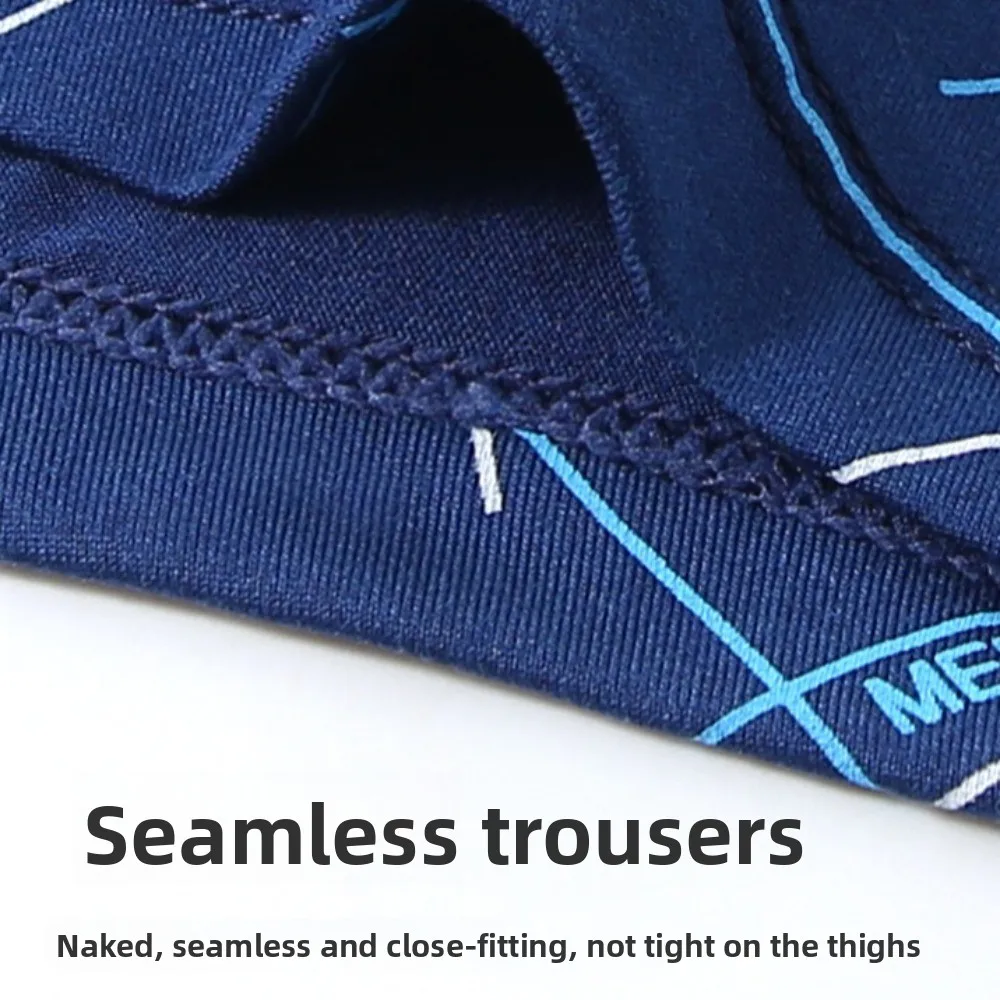 Soft English Letter Men's Boxer Briefs Mid Waist Large Size Shorts Underpants 4PCS Lingerie Printed Panties Male