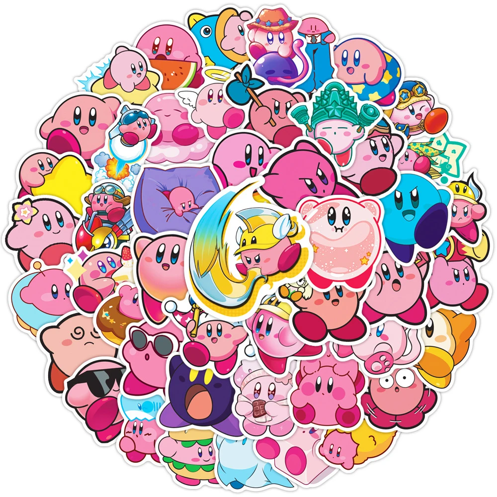 10/30/50PCS Cute Kirby Anime Cartoon Stickers DIY Car Motorcycle Travel Luggage Guitar Fridge Laptop Graffiti Funny Sticker Gift