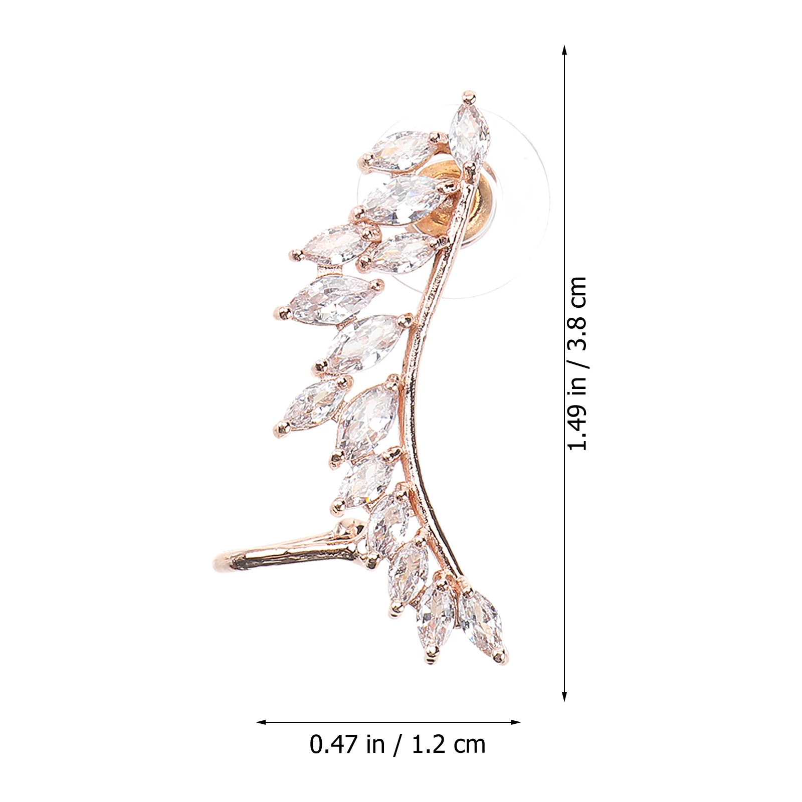 

Gold Plated Zircon Earrings Wings Shape Ear Cuff for Non Pierced Ears Women Wrap Clip Festival Party Halloween Cosplay Gift