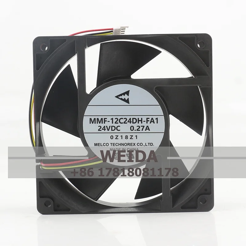 Case fan 12V 48V DC 24V 0.27A AC EC 12038 120X120X38MM 12CM Frequency Converter Cabinet Three-wire MMF-12C24DH-FA1 Cooling Fan
