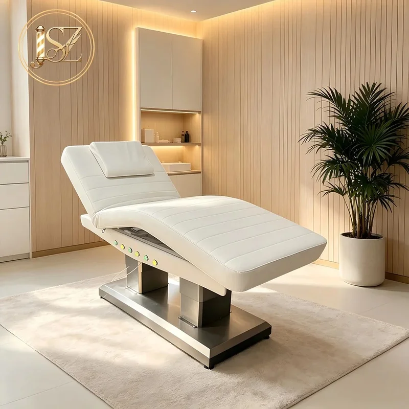 New Design Memory Foam Massage Bed Topper Aesthetics Beauty Bed PU Leather Facial Spa Bed Black Electric Medical Spa Salon