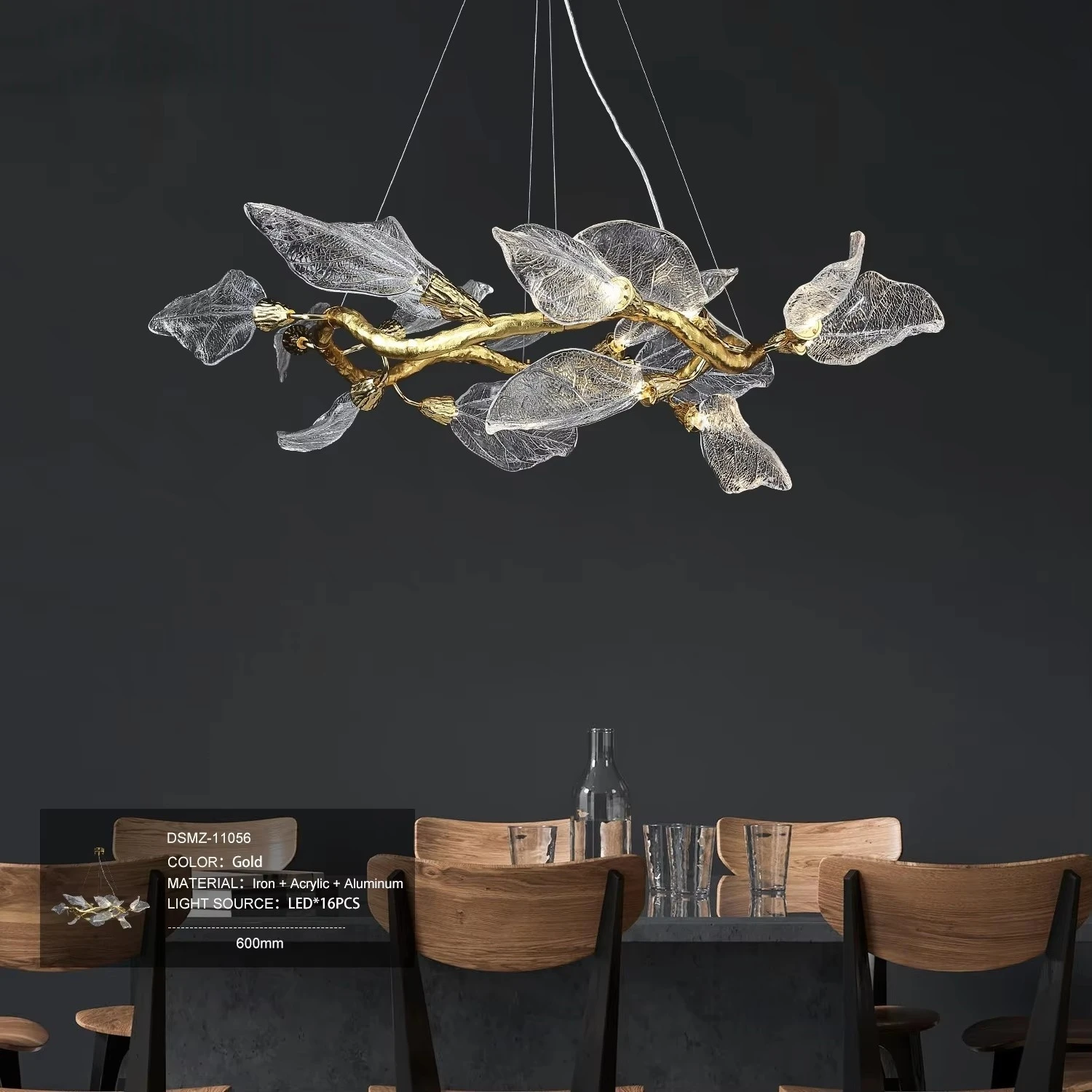 

Post-modern Leaf Pendant Chandelier Above Dining Table Luxury Living Room French Resin Leaf Ceiling Pendant Lamp Kitchen Bedroom