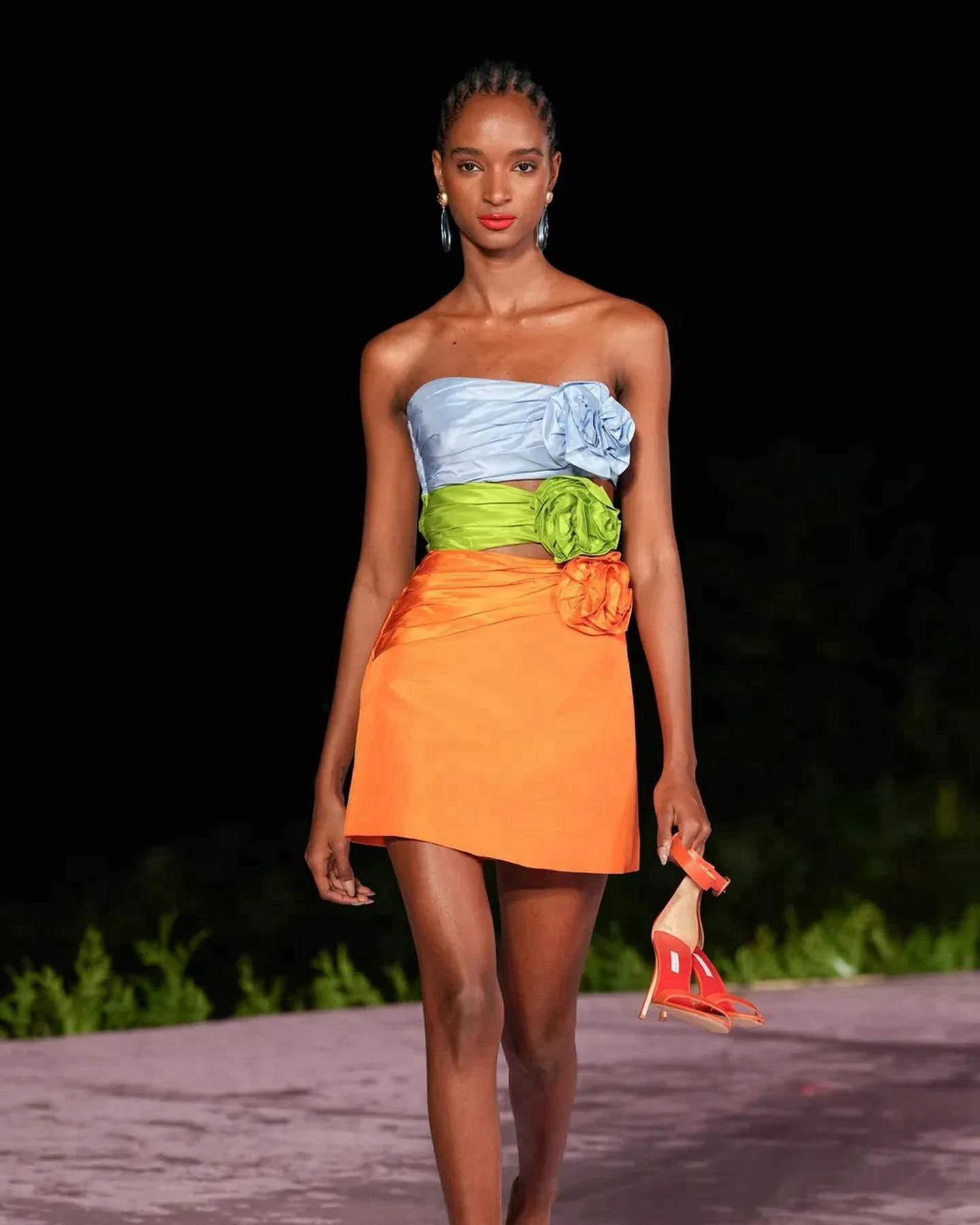 Trendy Strapless Tricolor Mini Length Cutout Party Dress Short Woman Clothes With Flower Ever Pretty Cocktail Dresses Customized