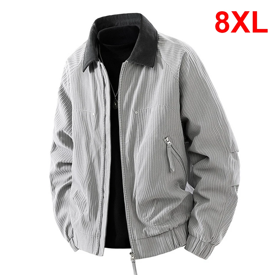 

Мужская вельветовая куртка 8XL, большие размеры, модная повседневная верхняя одежда для мужчин, размеры до 8XL
