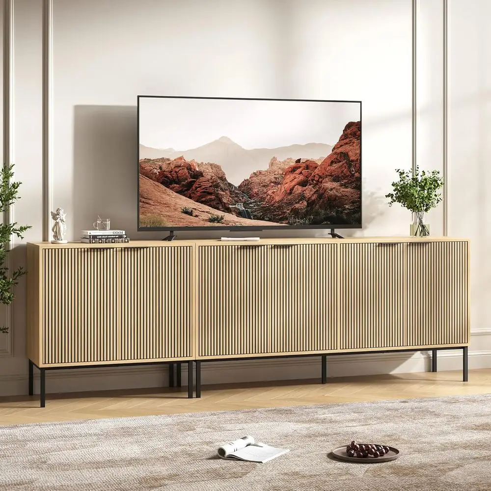 

Подставка для телевизора 100 дюймов с местом для хранения и регулируемыми полками для гостиной