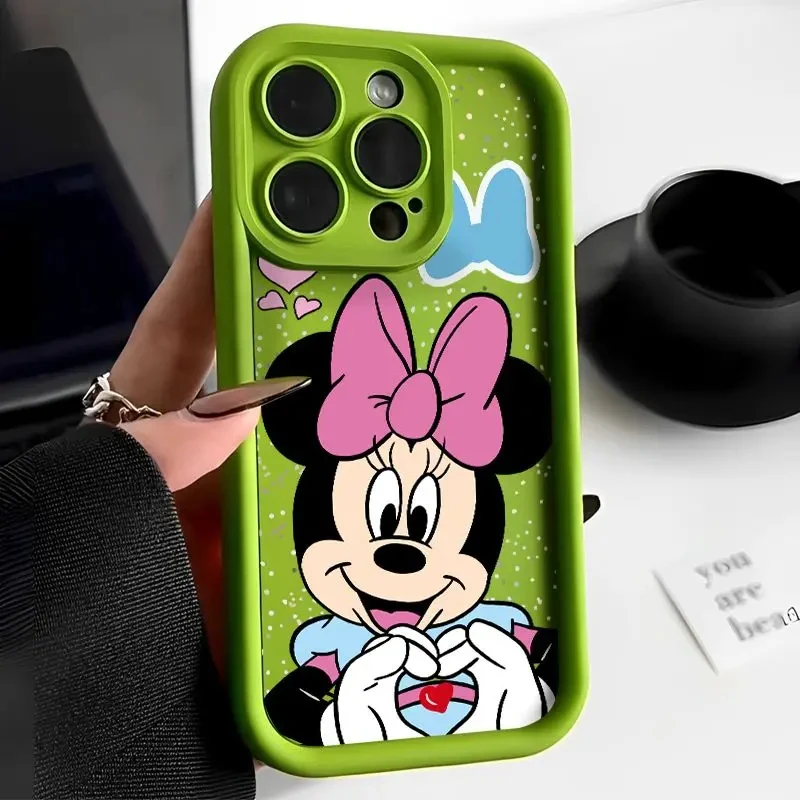 Disneys Mickeys Minnies Mouses Finger Heart Phone Case For iPhone 15 14 13 12 11 Pro Max 78 Plus X XR XS MAX MINI Y2K Cute Cover