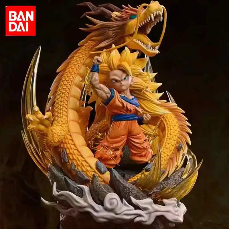 Q Version Dragon Ball Z Figure Ssj3 Goku Action Figures Dragon Fist Explosion 14CM PVC GK Statue Collectible Model Toys