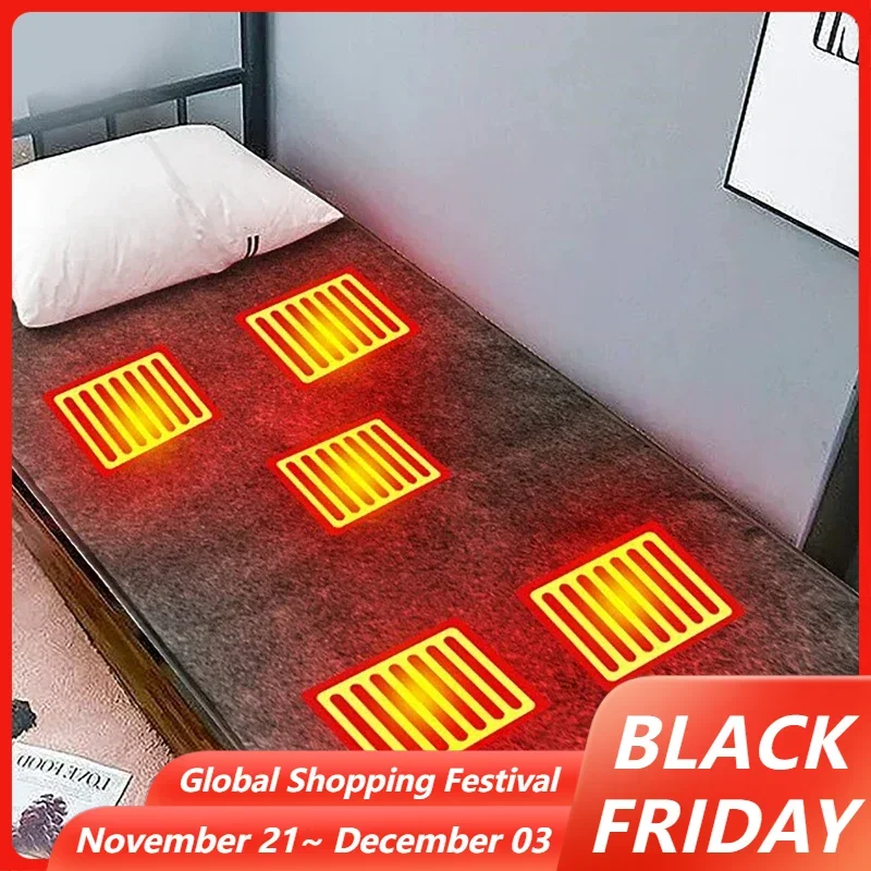 5V USB Electric Heated Pad 3-Level Temperature Thermal Sleeping Pad Cushion Mattress Winter Warmer Blanket for Car Home Outdoor