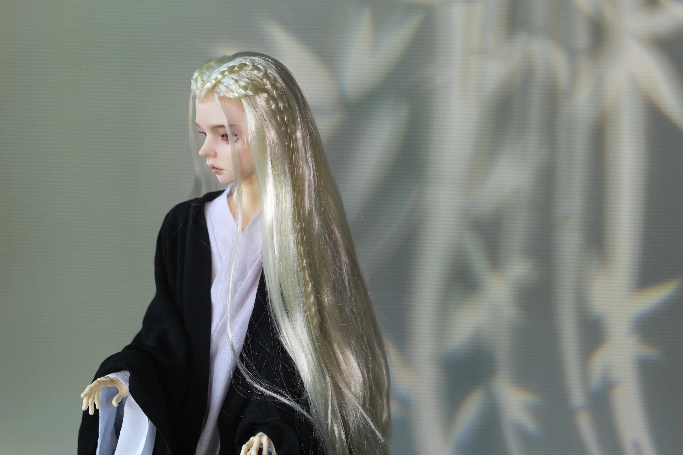 D09-P741 giocattolo fatto a mano per bambini 1/3 1/4 bambola zio parrucca bambola BJD/SD parrucca intrecciata per capelli all'uncinetto in seta ultra morbida 1 pz