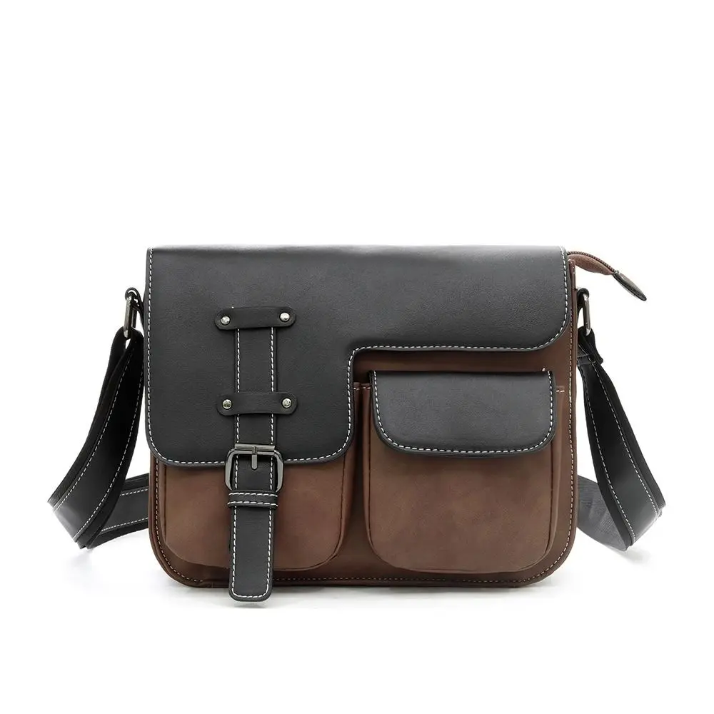 Dull Polish Male Shoulder Bag Waterproof Wear Resistant Shoulder Belt Bags Textured Hardware Leisure Crossbody Bag Travel