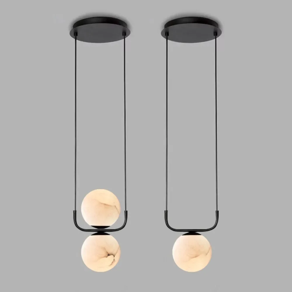 الإسبانية الرخام الطبيعي قلادة ضوء G9 لمبة LED مطعم المطبخ غرفة نوم غرفة المعيشة الإضاءة سلك معدني قابل للتعديل #3