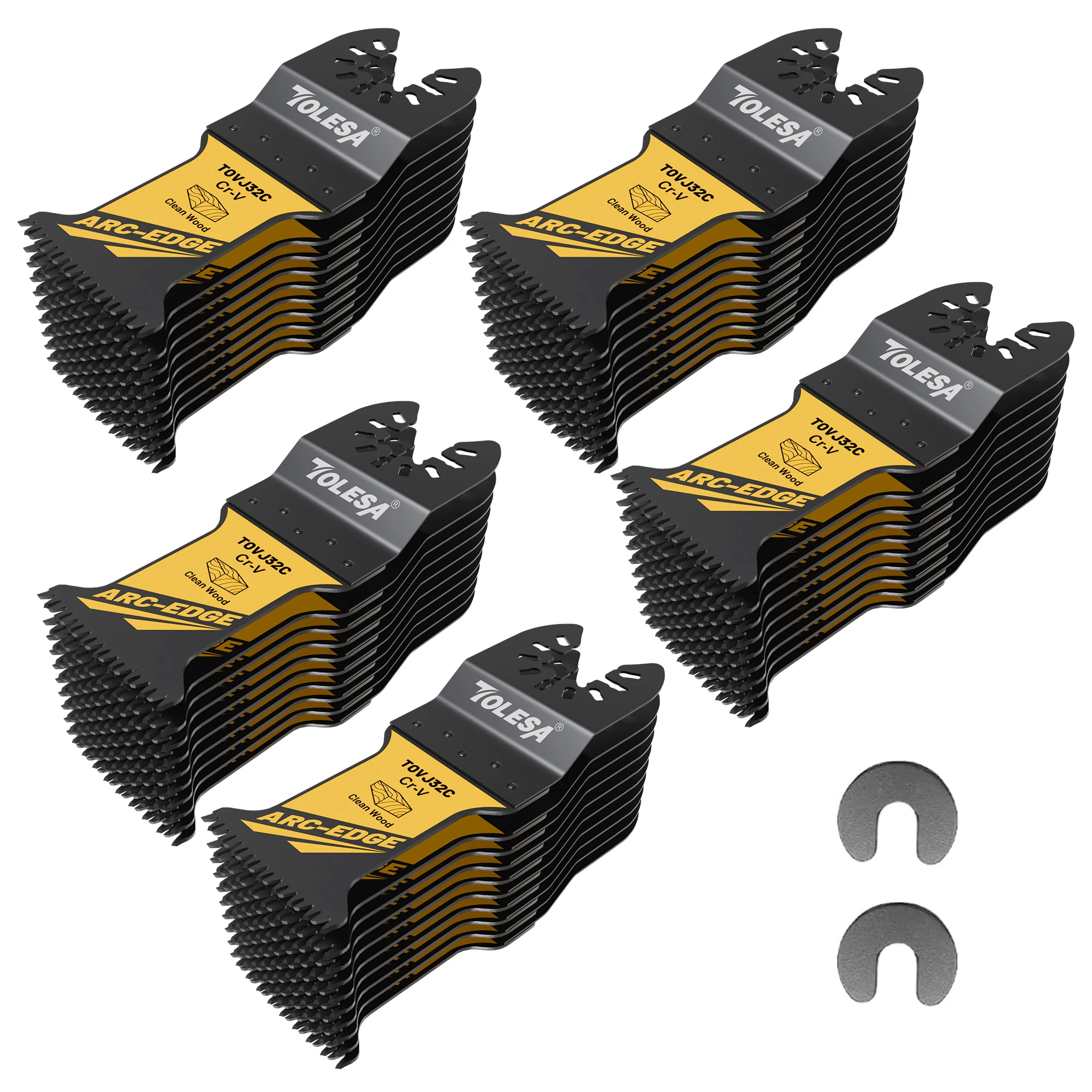 TOLESA 3/10/50PCS Arc Edge Oscillating Saw Blades Set Japanese Tooth Oscillating Multitool Blades for Wood Plastic Clean Cut