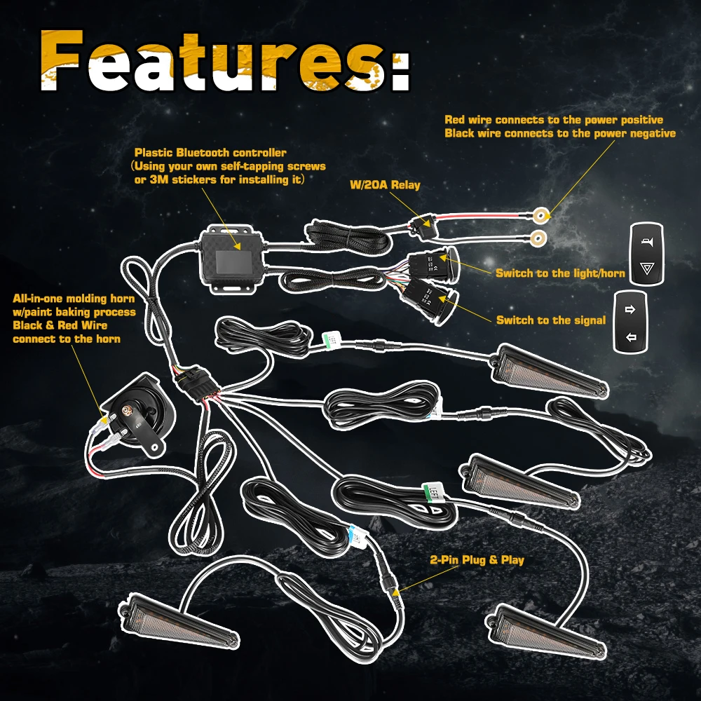 Para 2016+ Can-Am Defender HD5 / HD8 / HD10 / MAX Universal UTV Turn Signal Street Legal Kit UTV Suporte de placa de licença com luz