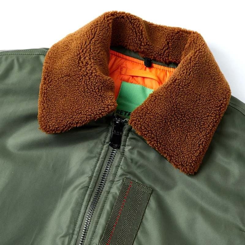 Winter Army Green Thickened Parka Tactical Military Jacket with Removable Fur Collar Pilot Air Force Style Coat Bomber Overcoat