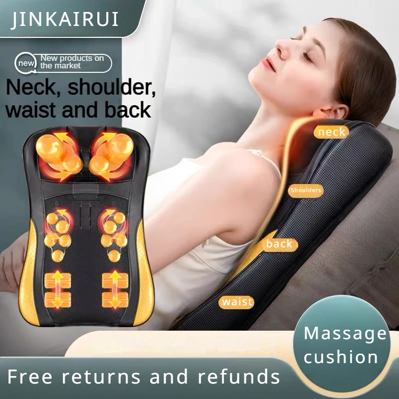 

Shiatsu Neck Massage Pillow Electric Cushion Upgrade Back Massager Deep with Heat Tissue Kneading for Shoulder Relax Muscles