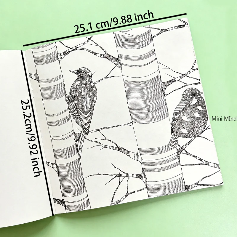 A Healing Forest Natural Style Painted Copy Book, Animal/forest Theme, Mandala Line Drawing, Emotional Relaxation Graffiti Book