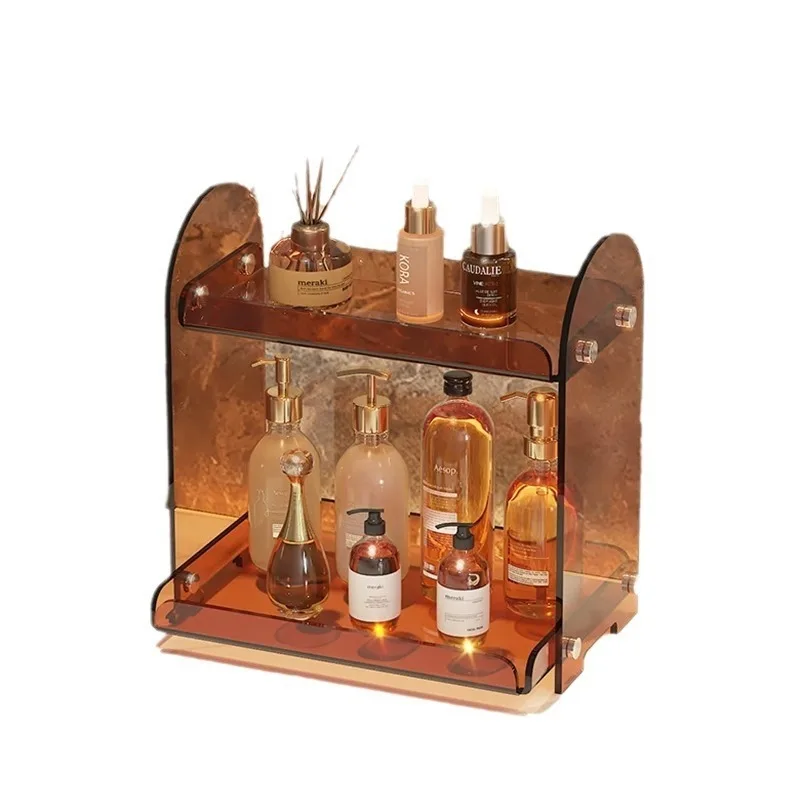 

Washing table Cosmetics rack Countertop toilet Bathroom Light luxury acrylic multi-layer desktop storage box