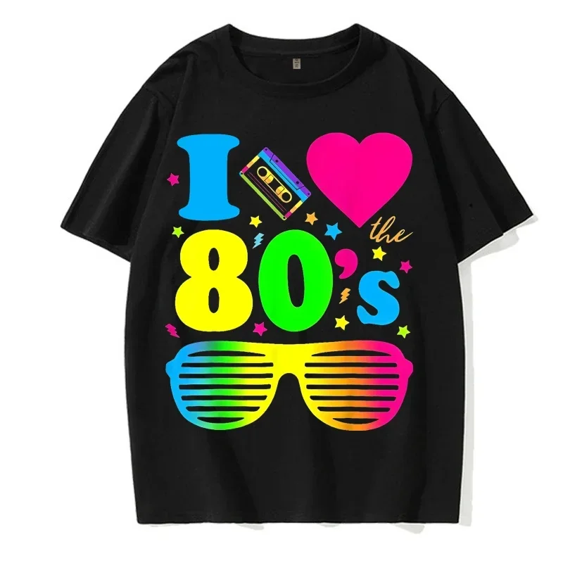 I Love The 80s T Shirts For Men Party Funny Vintage Brithday T Shirt Best Gift Tops & Tees Pure Cotton Casual