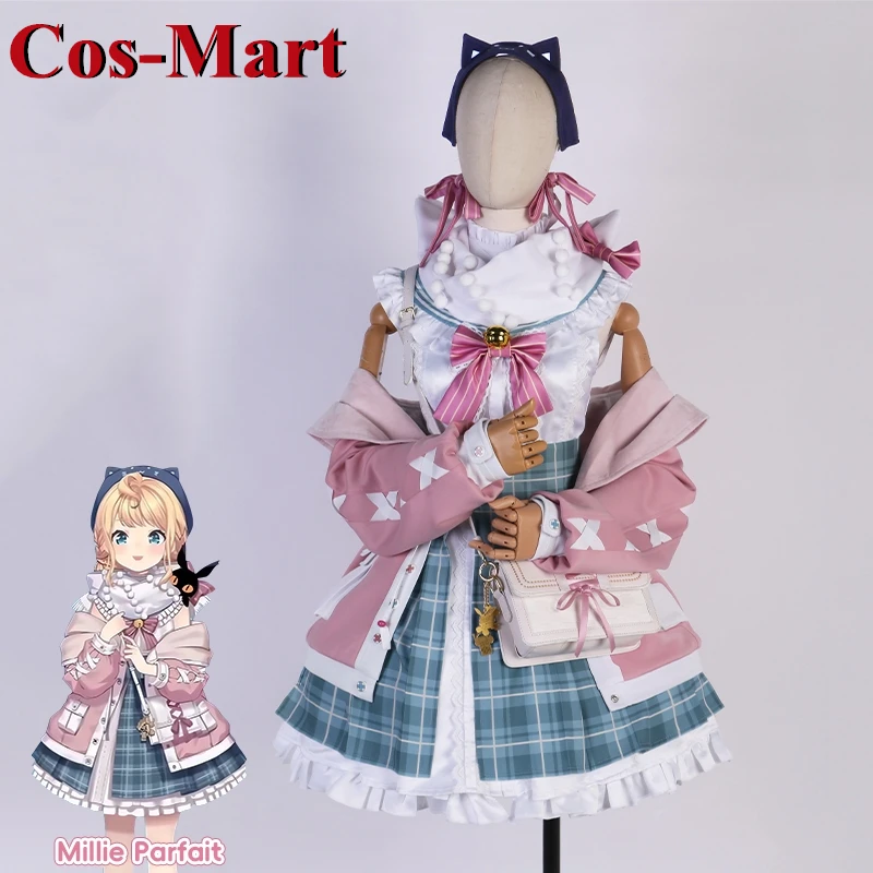 Cos-Mart Game Virtual YouTuber Millie Parfait Cosplay Costume New Winter Clothes Party Role Play Clothing Vup Vtb