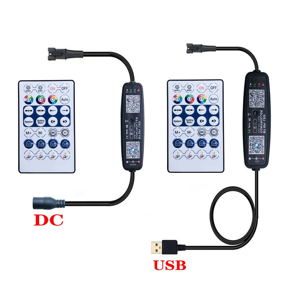 DC5V 28Key Music Controller With WS2812B Individually Addressable Pixels 8 16 24 35 45 Led Ring 8*8 8*32 16*16 Screen Panel Kit