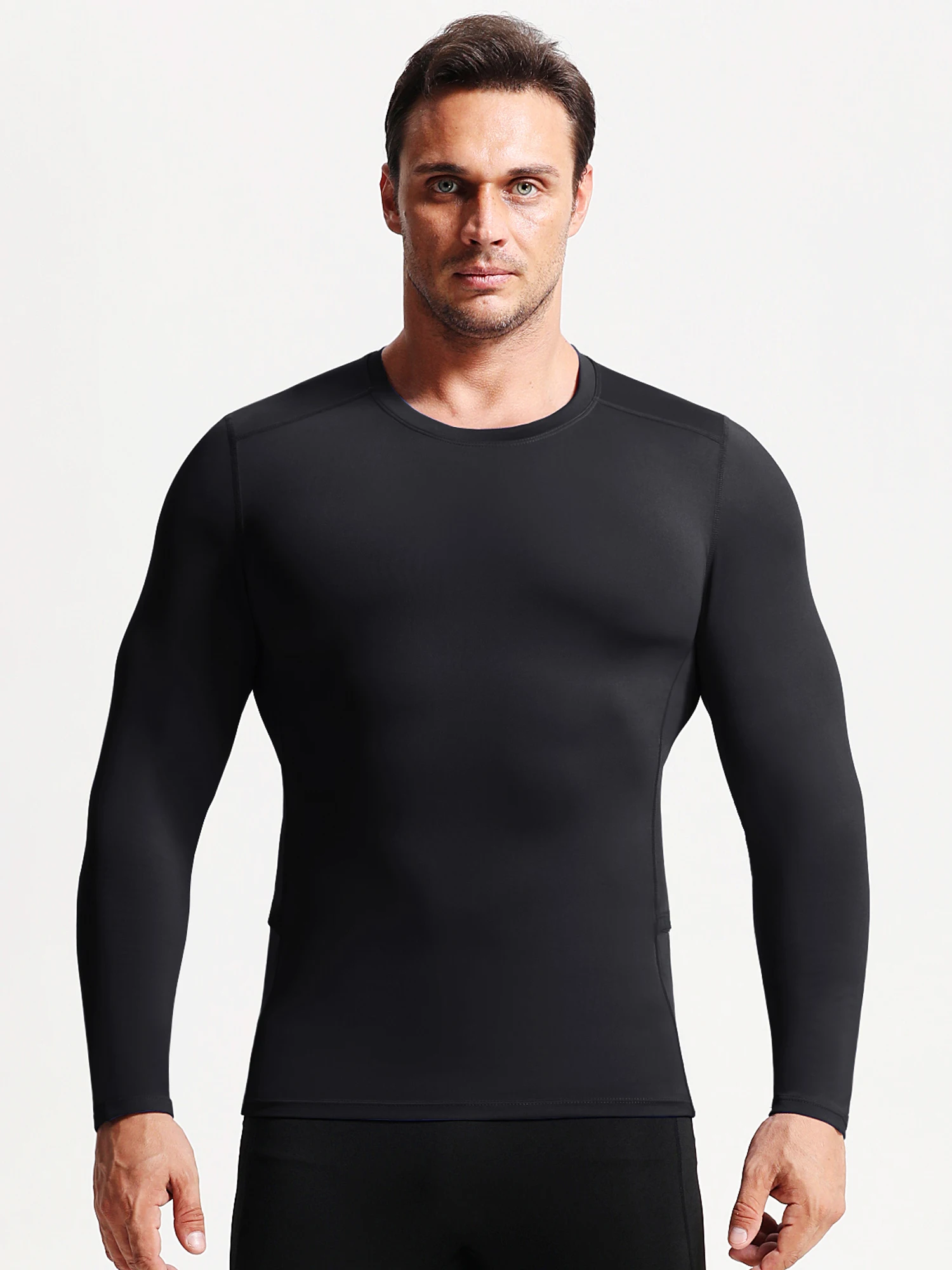 Tight fitting Quick-drying Men's Sports Shirt - Lightweight and Breathable Long sleeved T-shirt