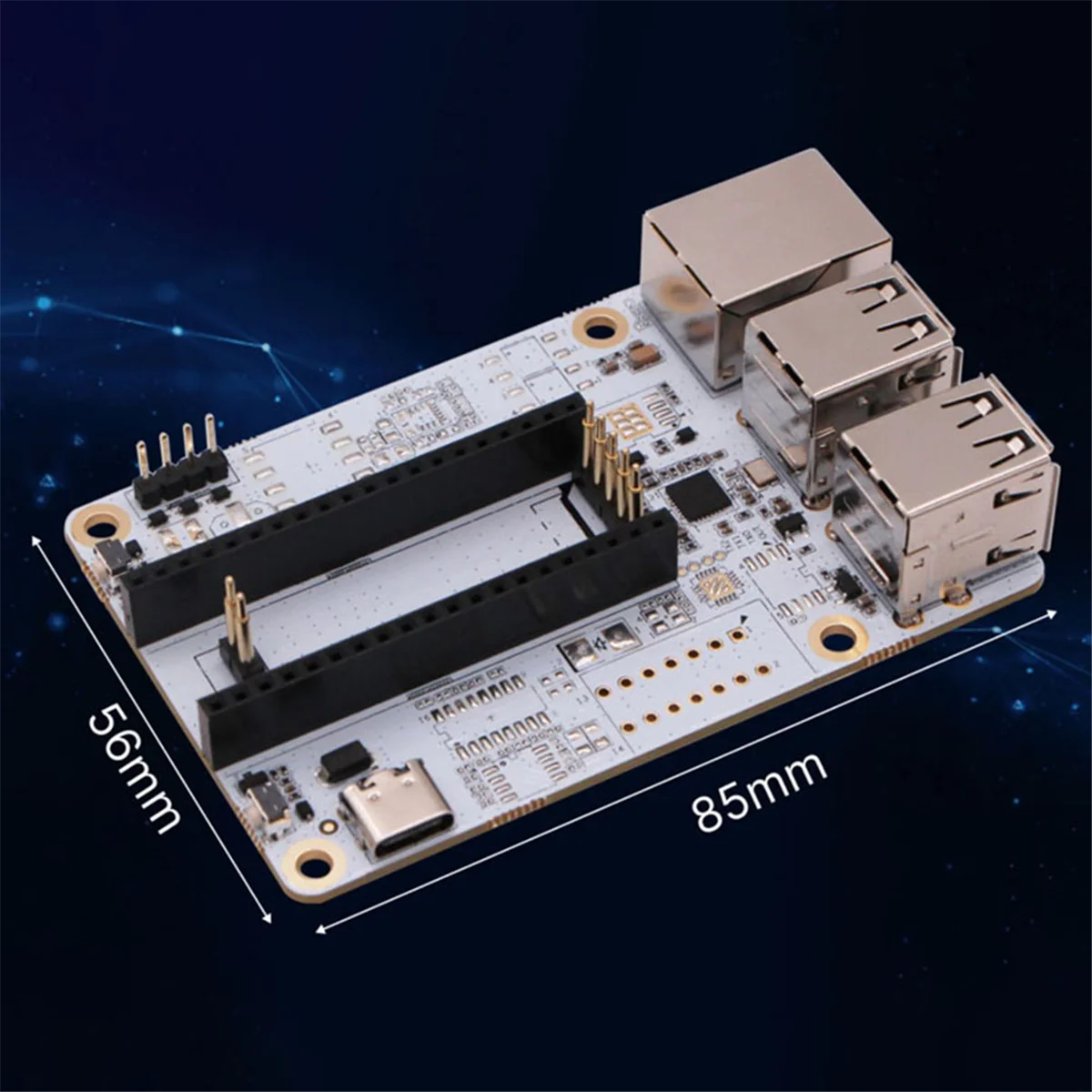 Placa de Expansão Base USB Hub para Leite-V Duo, Porta de Rede RJ45, Linux Development Board