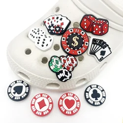 Novità Design Cartoon Poker dadi PVC accessori per ciondoli per scarpe divertenti fai da te fibbia per scarpe Decor Fit zoccoli spille distintivo superiore regalo per bambini