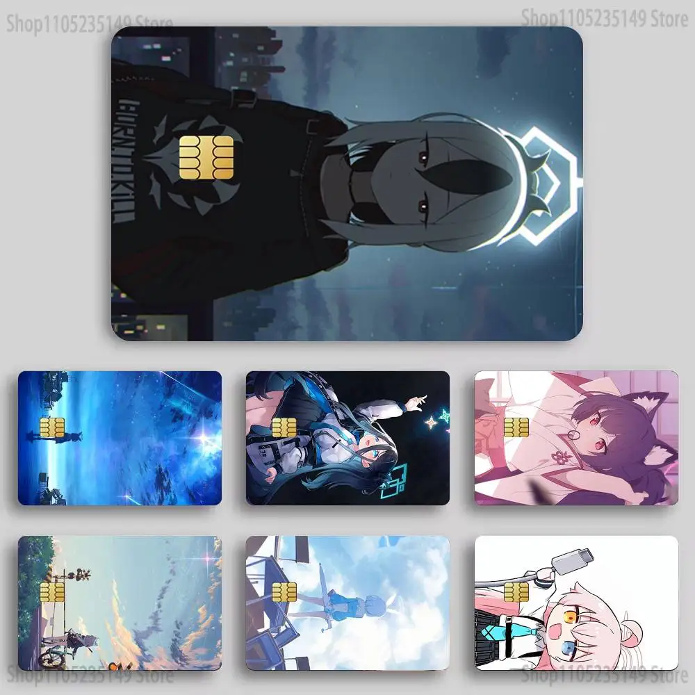 Blue A-Archive Card Sticker Diy Decorate Exquisite Bank Card Decals Patch Documents Birthday Gift