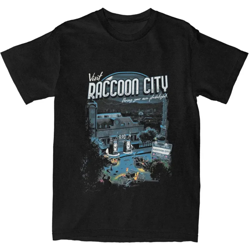 Resident Evils 4 T-shirt summer visit Raccoon City streetwear T-shirts 100 cotton trendy cool tshirt for mens short sleeve tees