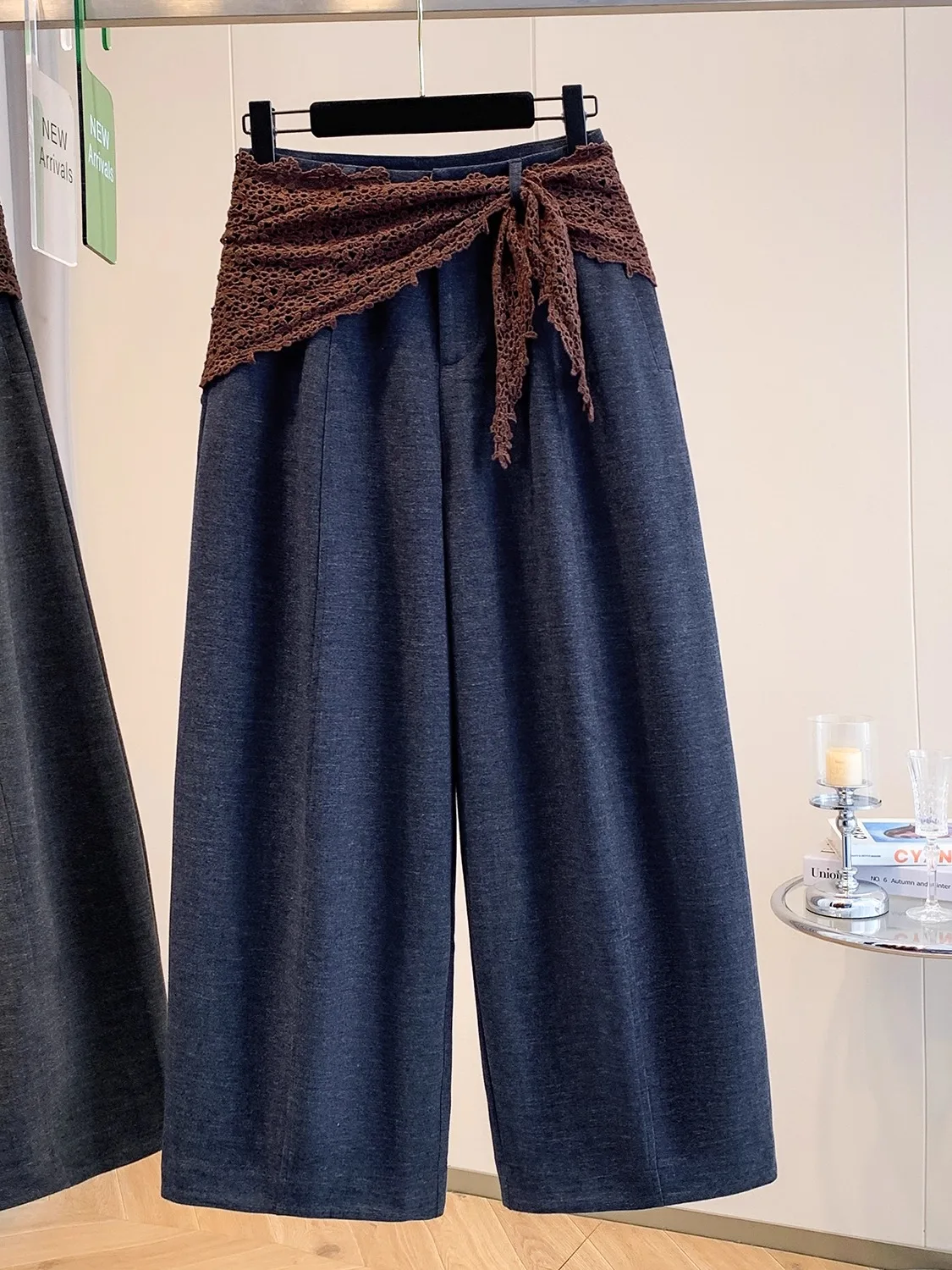 plus Size Casual Wide Leg Pants High Waist Trousers for Women Autumn Winter Fashionable Loose Fit Slimming Suit Trousers