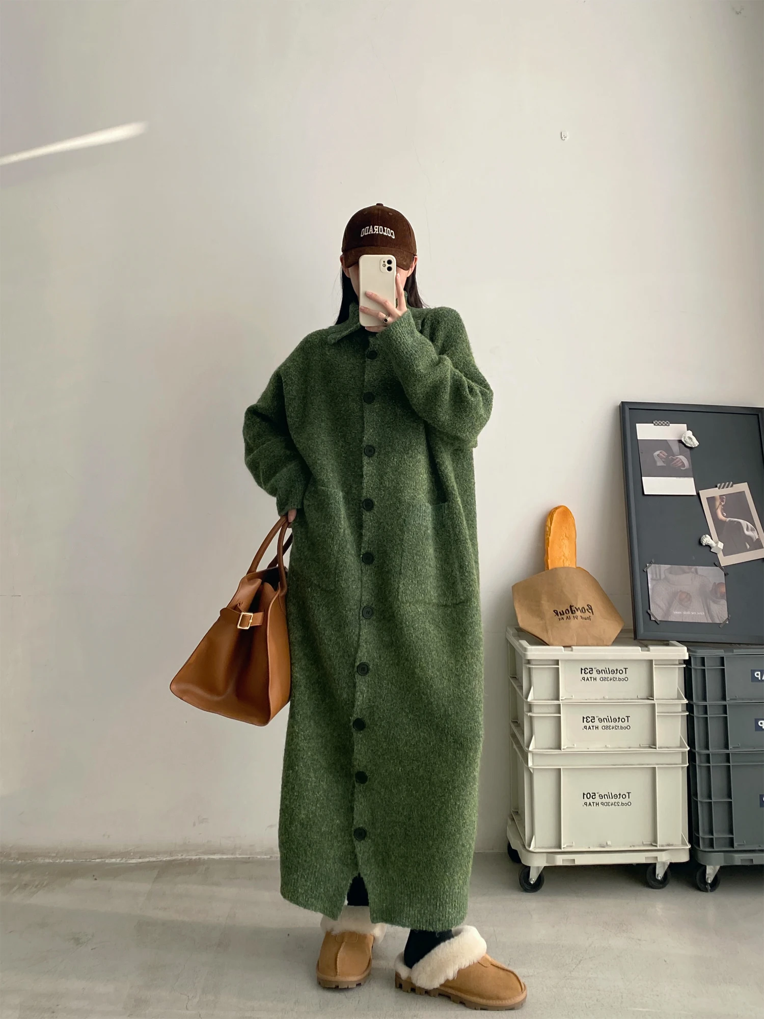 

SunYeo een длинный свитер с воротником ленивый кардиган женский зимний корейский свободный повседневный свитер Dr Thiened средней длины свободного покроя