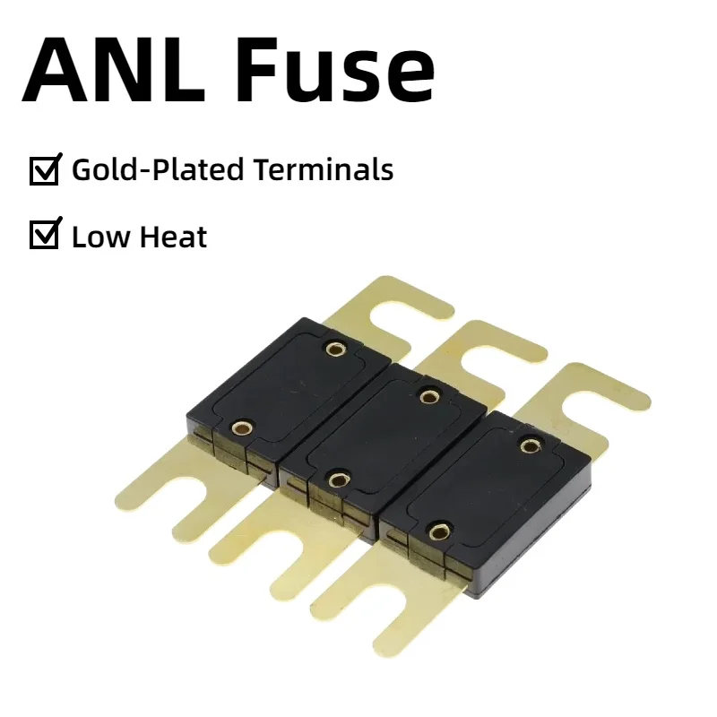 2/5PCS 30-500A ANL Style Fuse 32Volt DC Bolt Mount Fuse Gold Plated Terminal For Vehicle Home Energy Storage Circuit Protection