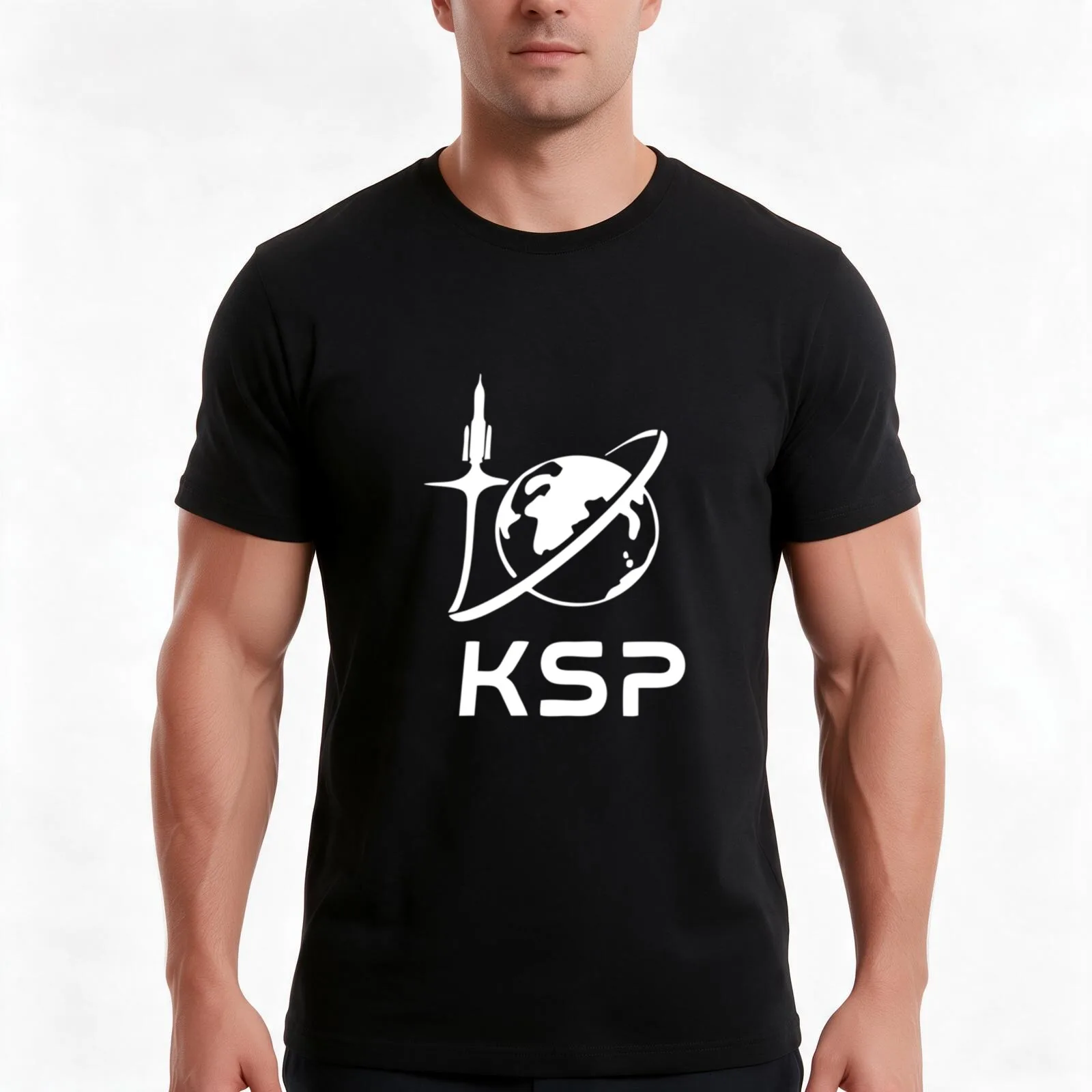 KERBAL SPACE PROGRAM LOGO T-Shirt, Summer Casual Cotton Tee, Oversized Streetwear Tops, Vintage Graphic Print, Unisex Men Women