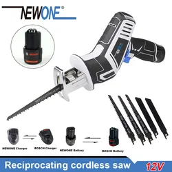 NEWONE Cordless 12V Reciproating saw Wireless Hand Saw garden saw Saber Saw Wood/Metal Cutting Match Bo Sch 12V battery