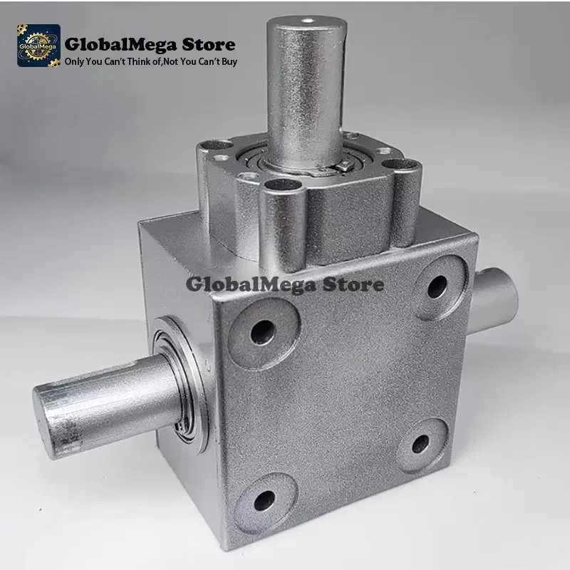 2026 Latest Right Angle Bevel Gearbox T Type 90 Degree Conical Gear Reducer Speed Ratio 1 1 Industrial Transmission