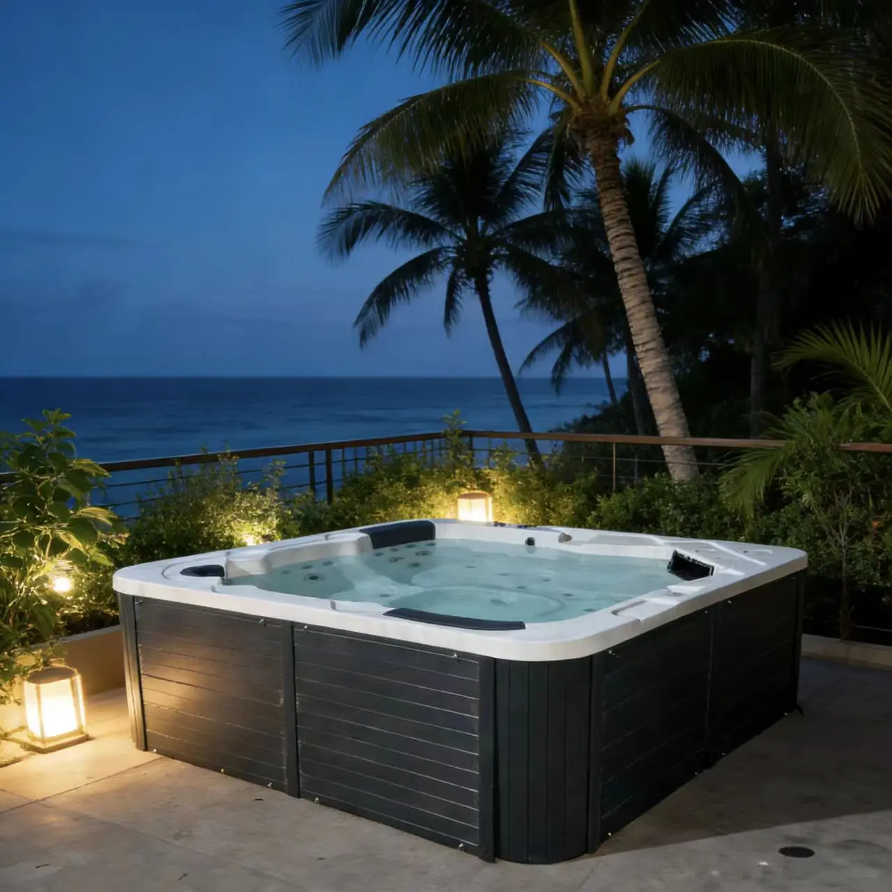 5 People Spa Outdoor Hot Tub With Heater Whirlpool Soaking Pool Spa Outdoor Hot Tub Spa Filter Ground Pool Clean Hydro Massage