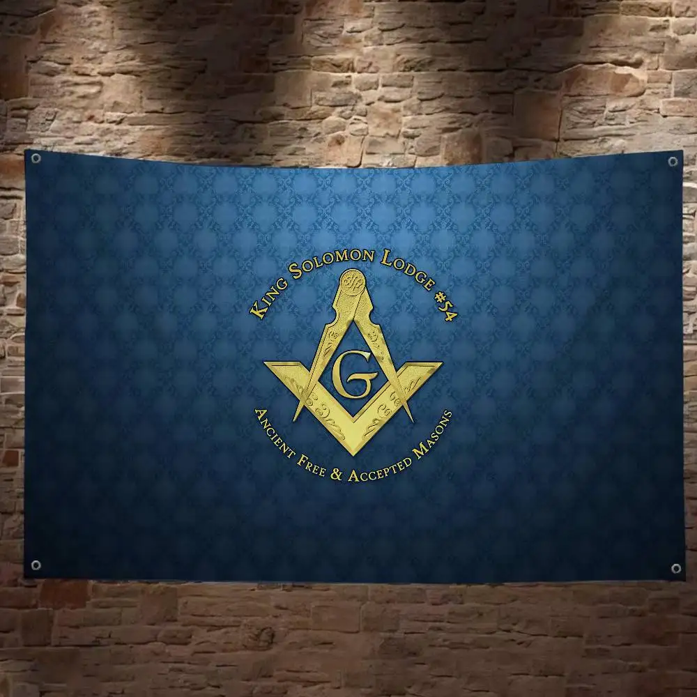 Masonic Lodge Freemasonry Logo Anime Chart Flag for Living Room Home Dorm Decor Art Home Decor Banner