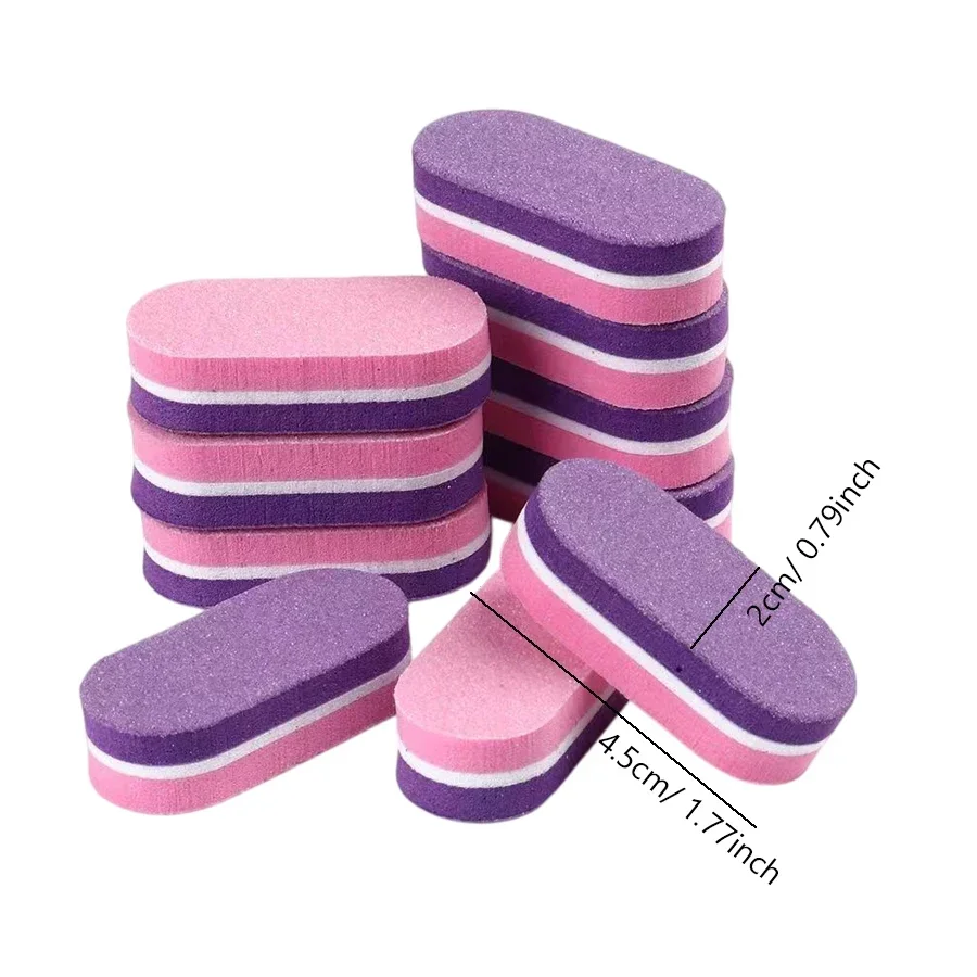 10/20 Stück Mini-Nagel-Puffer-Schwamm-Feilen, zweifarbige Schleif- und Polierwerkzeuge für Pediküre und Maniküre, geeignet für Acryl- und Gel-Nagelpflege im Salon.