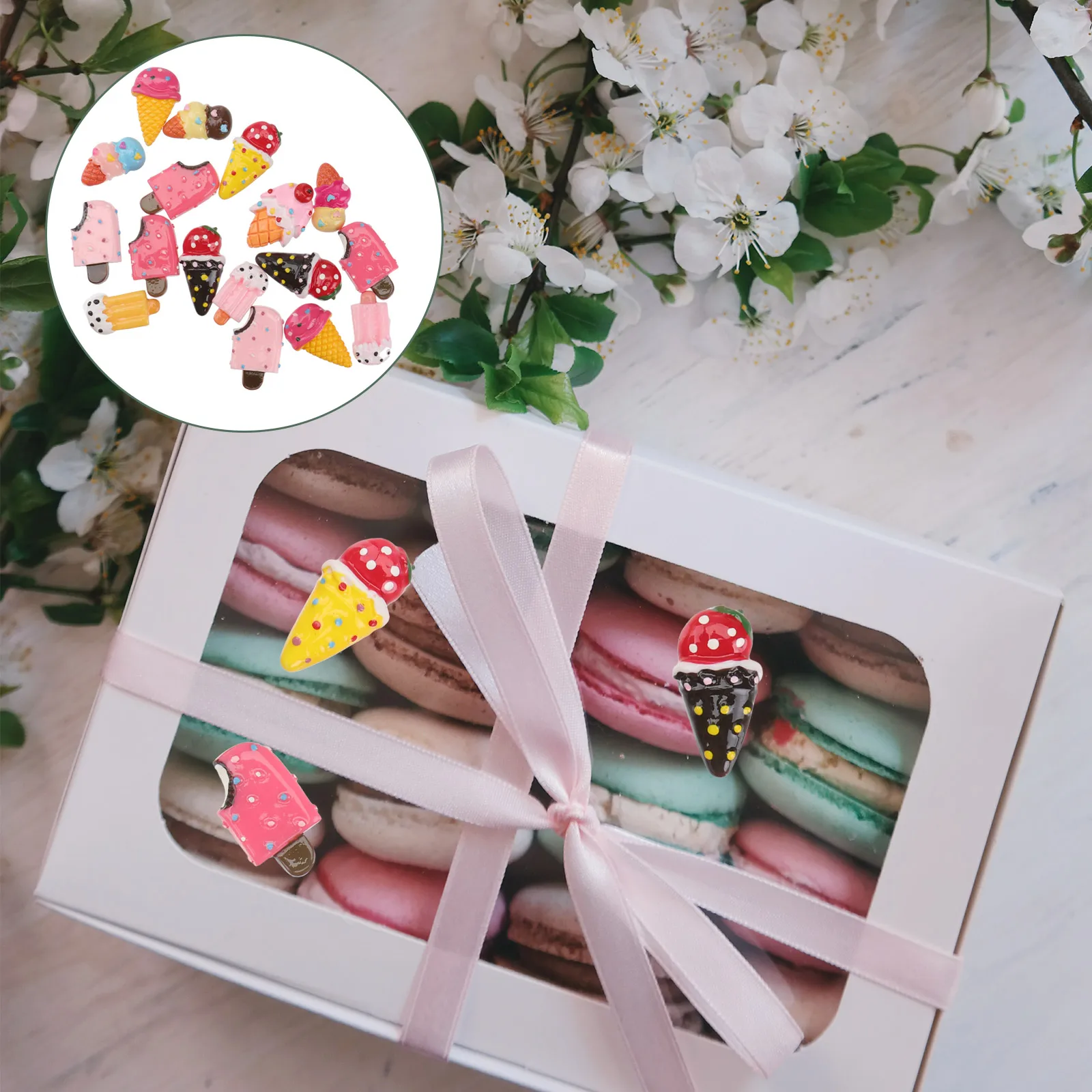 

20 Pcs Ornament Ice Cream Decorations Colorful Adornment Mini Whiteboard Party Ice-cream Shaped Child