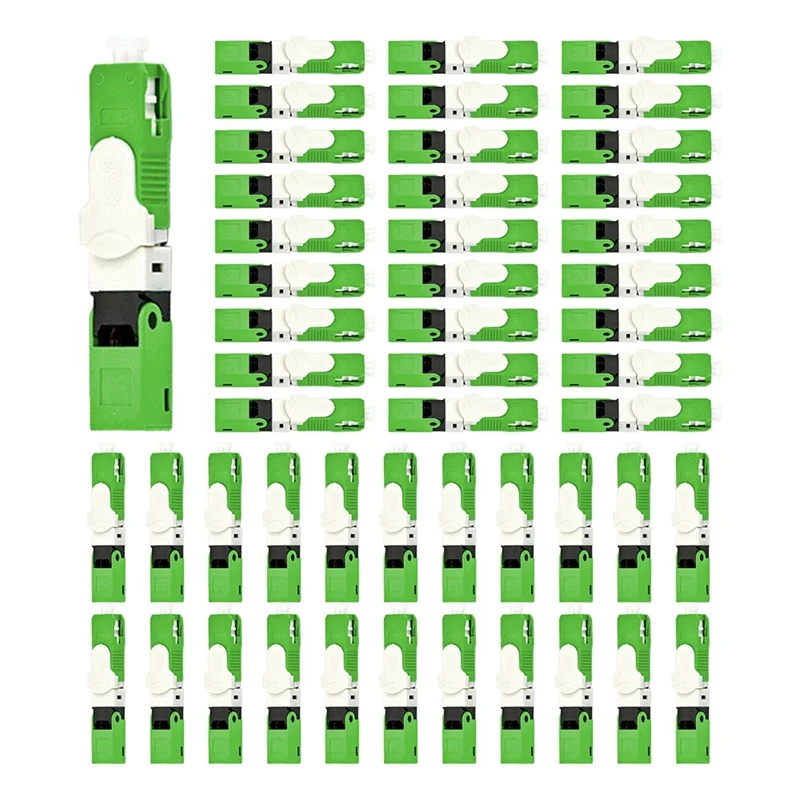 50PCS SC Quick Connector Fiber Optic Fast Connector Embedded SC Connector for High-Speed Internet and Cable TV-ABVP