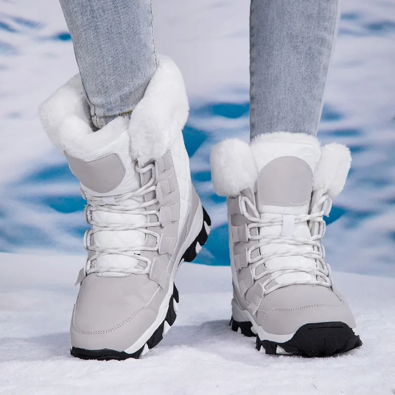 أحذية ELUVA النسائية للشتاء والثلج الحرارية المقاومة للماء ومضادة للانزلاق وخفيفة الوزن ومريحة ودافئة للطقس البارد والمشي لمسافات طويلة في الهواء الطلق