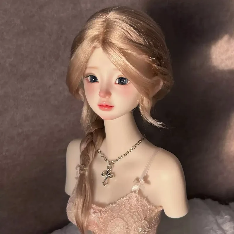 Lazy Side Braid Mohair  Wig Soft Styling Hair with Elastic Hair Net Multi‑Color Options for 1/3 1/4 1/6 BJD Doll Hair Accessory