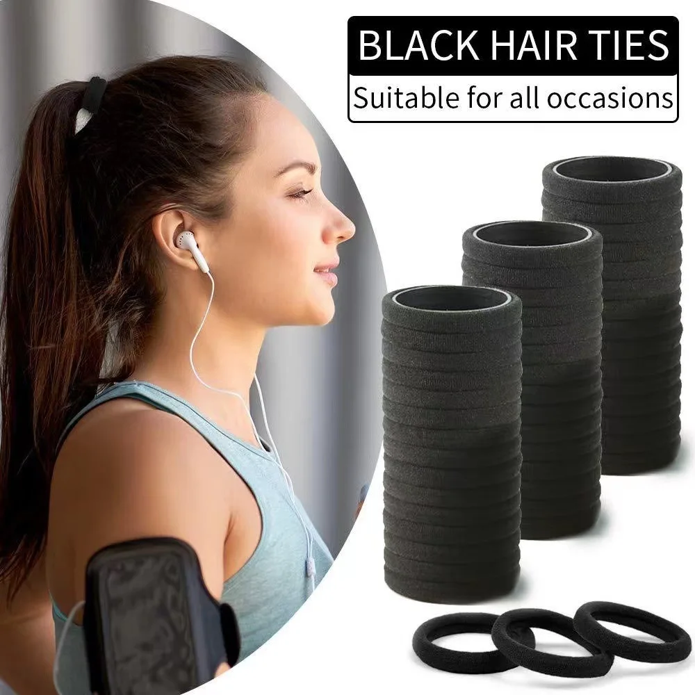 10/30/50/Stück schwarze hochelastische Haarbänder für Frauen und Mädchen, Gummi-Haargummis, Pferdeschwanzhalter, Haargummis, Zubehör