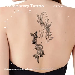 Lucky Goldfish Totem Herbal Juice Tattoo Sticker For Woman Men Koi Tatoo Waterproof Fake Tattoo Sticker Semi Permanent Hotwife